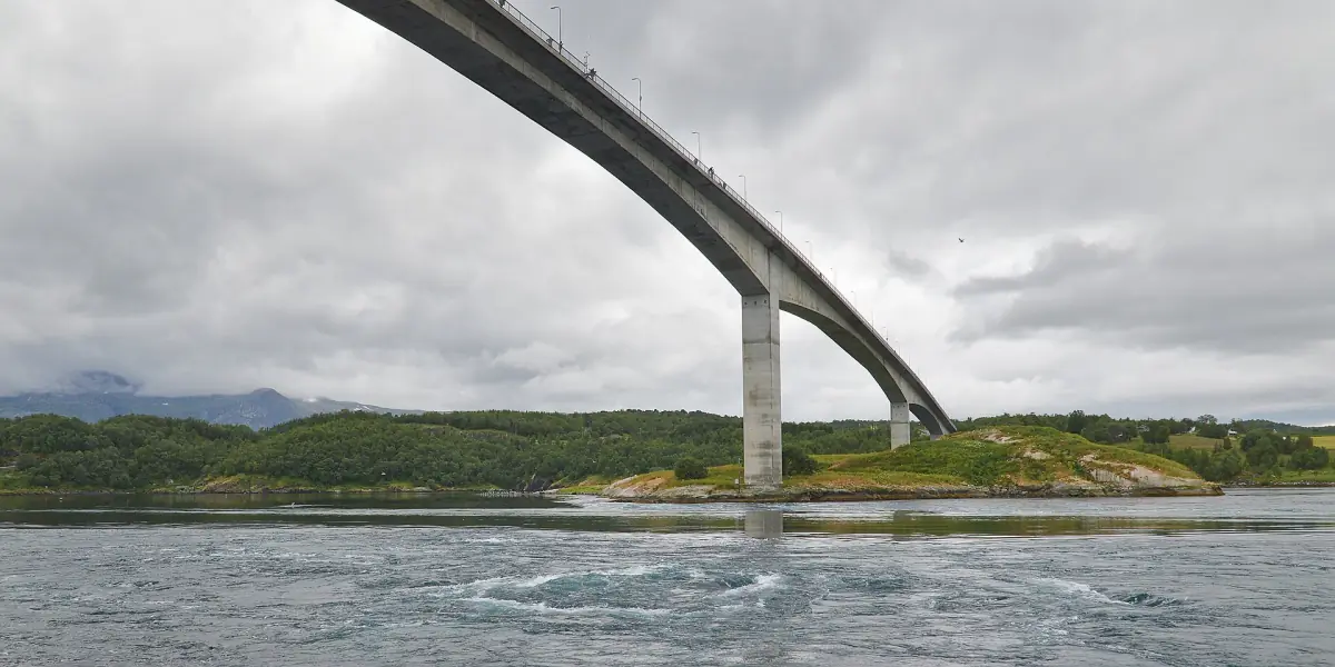 Whirlpools of the Saltstraumen below the bridge